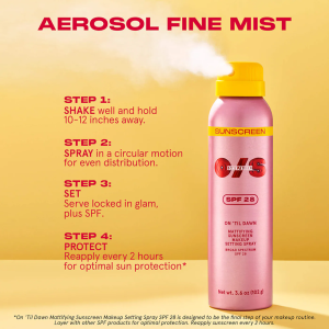 On 'Til Dawn Mattifying Sunscreen Makeup Setting Spray SPF 28