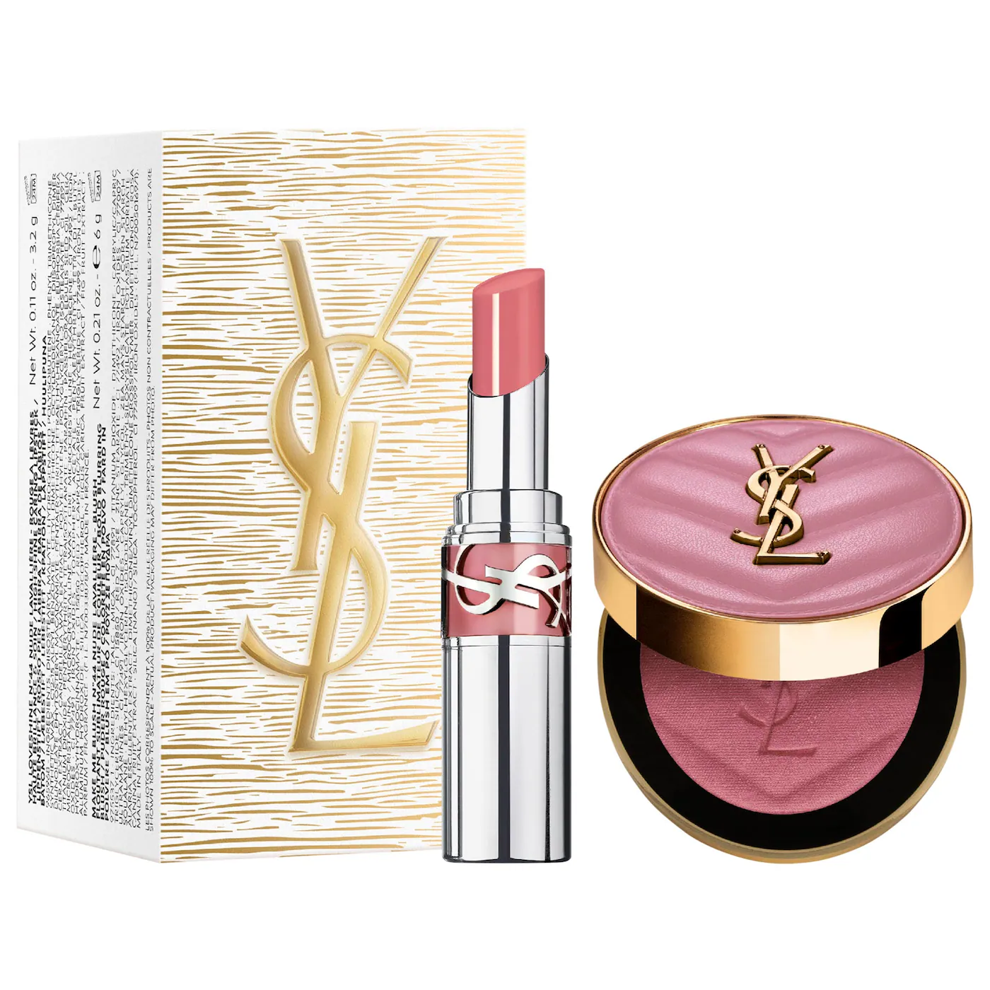 YSL Iconic Pink Make Me Blush & Loveshine Lip Oil Stick Set - Bajo Pedido