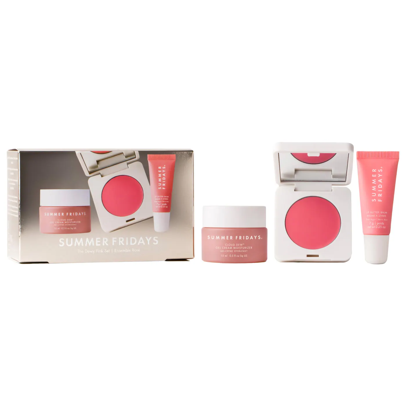 The Dewy Pink Set with mini Lip Butter Balm in Pink Sugar - Bajo Pedido