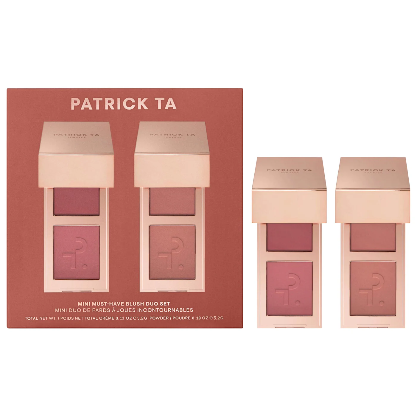PATRICK TA Mini Must-Have Major Headlines Double-Take Crème & Powder Blush Duo Set - Bajo Pedido